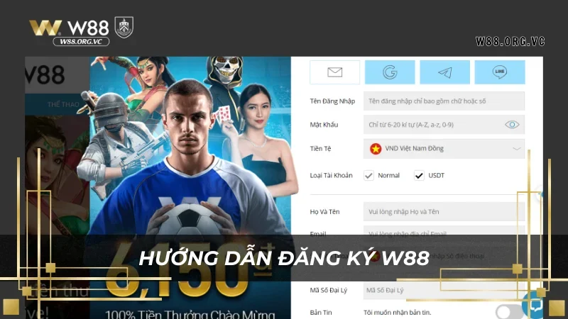 Đăng Ký W88 - Hướng Dẫn Nhanh Chóng, Chuẩn Xác Chỉ 1 Phút 1 Hướng dẫn quy trình đăng ký W88 chuẩn xác nhất