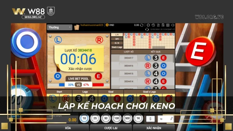 KENO W88 - Trò Chơi Xổ Số Trúng Tiền Tỷ Dễ Dàng 4 Phải lập kế hoạch chinh phục game tại W88 hơp lý