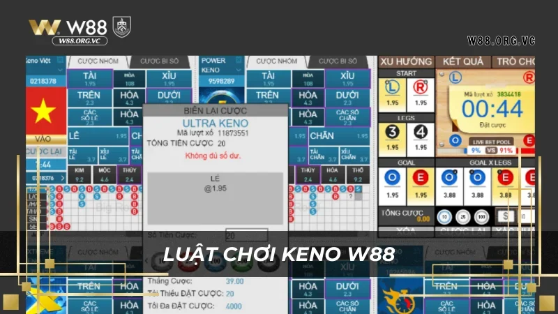 KENO W88 - Trò Chơi Xổ Số Trúng Tiền Tỷ Dễ Dàng 2 Tìm hiểu luật chơi Keno tại sàn cá cược sổ số W88