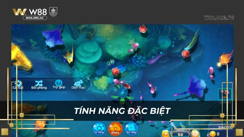 CRAZY FISHING 2 – Game Bắn Cá Đang HOT Tại Nhà Cái W88 2 Những tính năng đặt biệt hỗ trợ quá trình săn cá