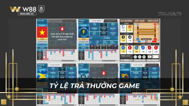 KENO W88 - Trò Chơi Xổ Số Trúng Tiền Tỷ Dễ Dàng 3 Tỷ lệ đổi thưởng của game keno có gì hấp dẫn?
